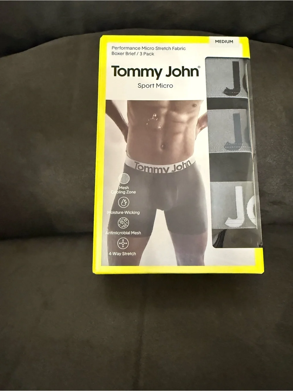 Tommy John Sport Micro Boxer Briefs - Light Gray (3 Pack)